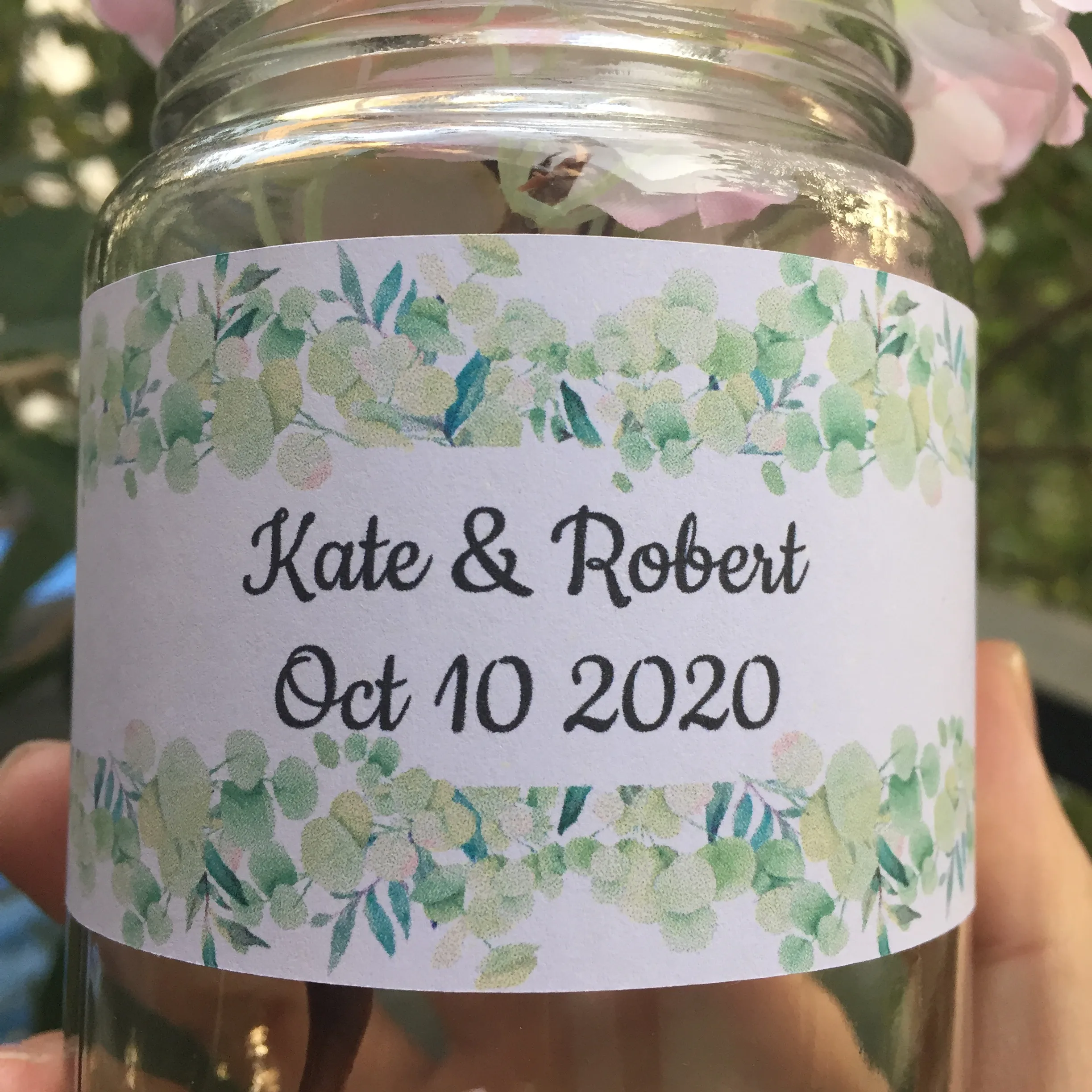 20 шт. индивидуальное имя и дата свадебные наклейки на бутылки с водой