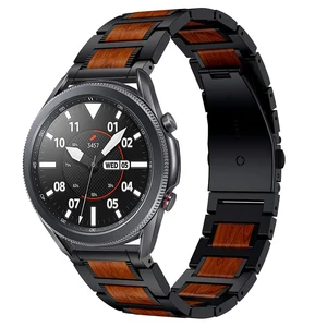 metal wooden strap compatible with samsung watch 3 46mmhuawei watch gt2 46mmhuami amazfit gtr47mm bracelet strap for 22mm band free global shipping