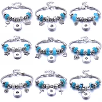 variety blue trendy crystal accessories bracelet classic jewelry trendy party gift snap button jewelry 18mm snap button bracelet