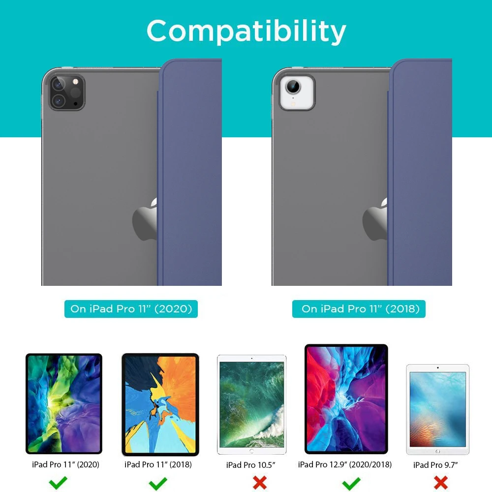 

Cases for iPad Pro 11 12.9 Pro 11 2020 Case 2018 Multi-Fold PU Leather Smart Cover for iPad 10.2 7th 8th Generation Cover