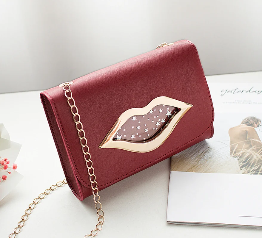 Брендовая модная сумка через плечо с большими губами для женщин 2020 кожаный