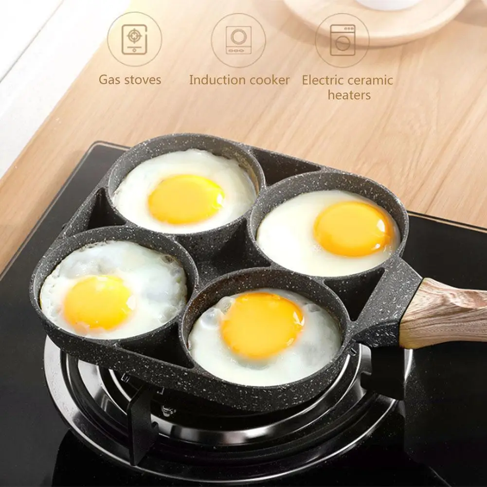 

Four-hole Frying Pot Thickened Omelet Pan Non-stick Egg Pancake Steak Pan Cooking Egg Ham Pans Breakfast Maker Kitchen Gadgets