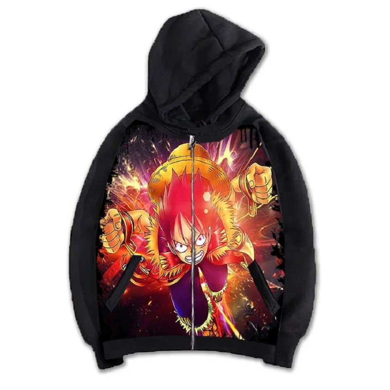 

High-Q Unisex Anime Cos ONE PIECE Cartoon Print Casual Hooded Hoodies Sweatshirts Jacket Coat Cardigan