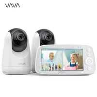 vava 5 720p video baby monitor with spilt view 2 cameras audio and visual monitoring infrared night vision and thermal monitor