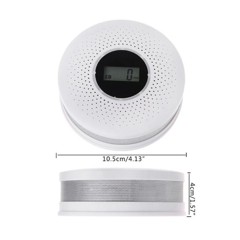 High Sensitive Smoke Carbon Monoxide Detector CO Alarm With Voice Warning LCD Light For Home Office Security 1pcs | Безопасность и