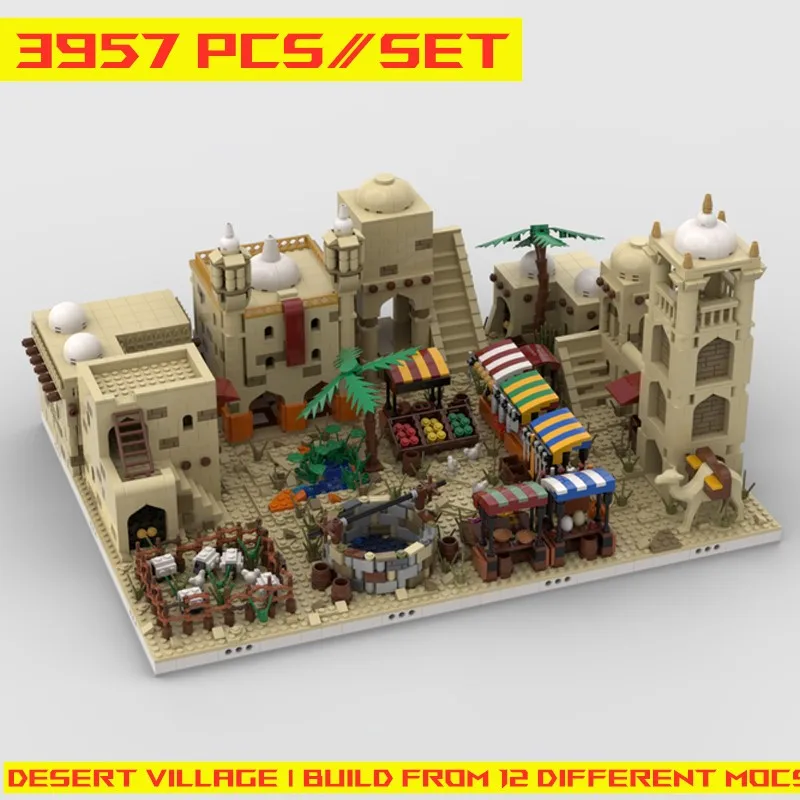 

NEW Space Desert Village | build from 12 different mocs Fit HighhBricks Building Block MOC-32630 Toys Children Kid