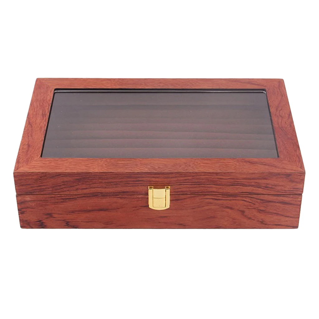 

Wooden Display Box Box with Glass Lid, Jewelry Box Showcase