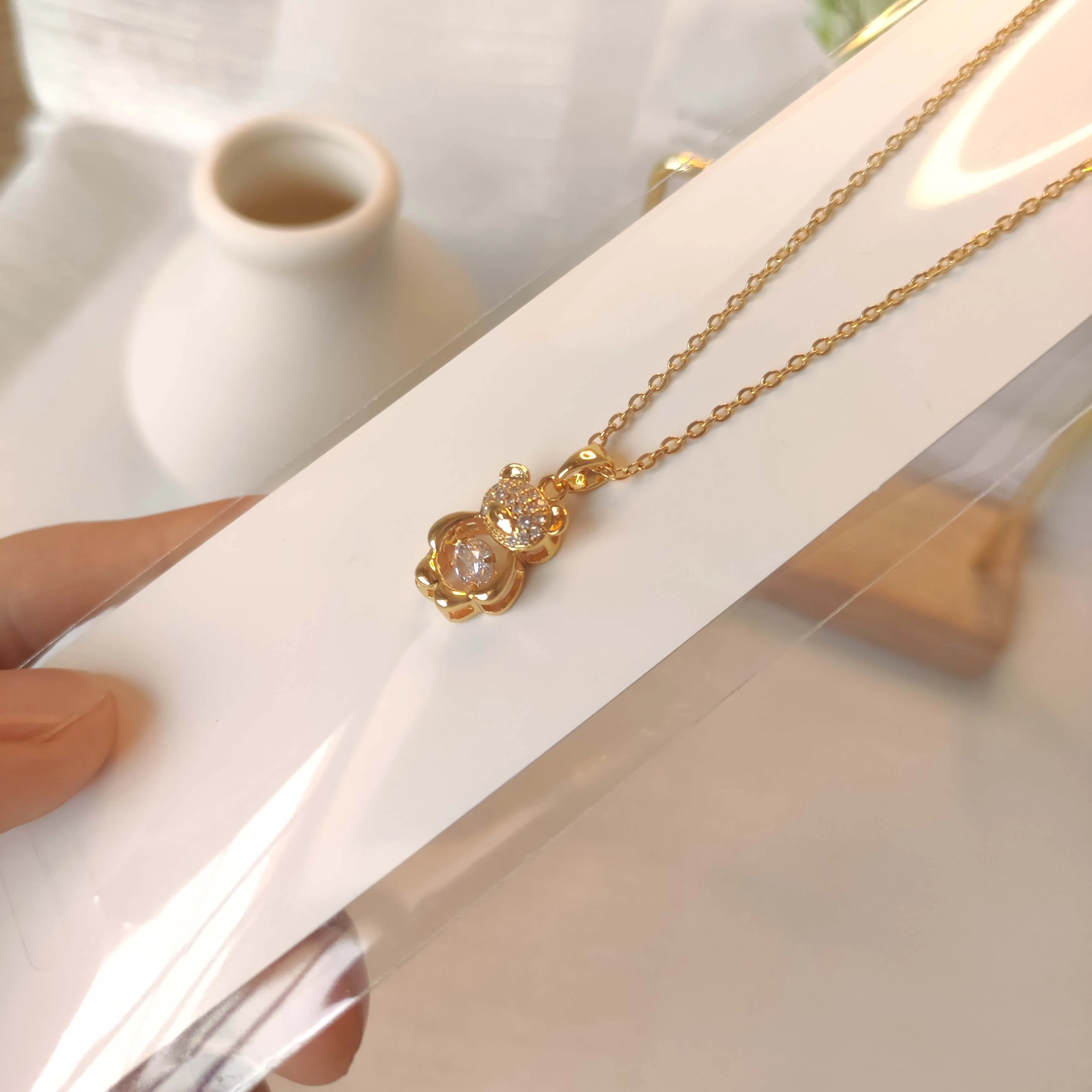 

New Fashion Necklace Women DIY Animal Bear Necklace Creative Pendant Jewelry Gift PersonalitySummer Versatile Style