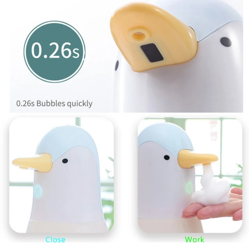 

Cute Penguin Automatic Soap Dispenser Touchless Induction Foam Bubble Washing 19QB
