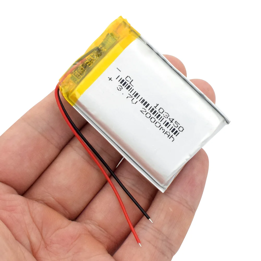 

1/2/4 High Capacity 103450 3.7 V Lithium Polymer Battery 2000 Mah Li-po Li-polymer MP5 GPS Bluetooth Speaker Cells Solar Lamp