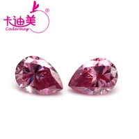 cadermay best quality pink color pear cut loose moissanite diamonds stone for ring necklace earrings making