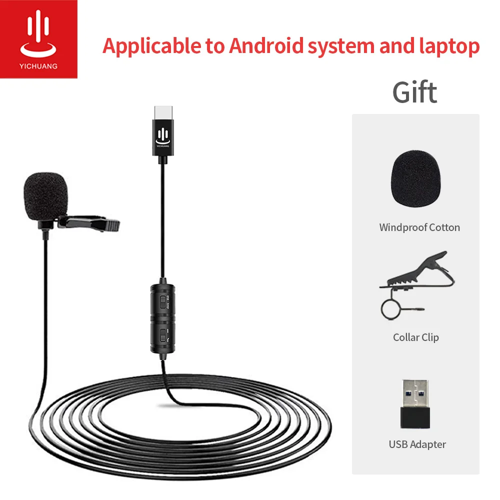 Lavelier микрофон YC VM30 конденсаторный пристегивающийся на лацкан петличный