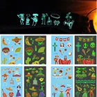 24 вида светящихся временных татуировок, День мертвых, Мультяшные наклейки, татуаж, Временный фосфоресцирующий одноразовый макияж для вечеринки