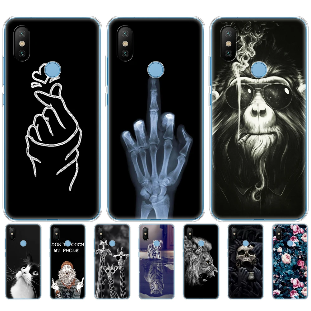 Силиконовый чехол для xiaomi MI A2 LITE с полной защитой мягкая задняя крышка из ТПУ