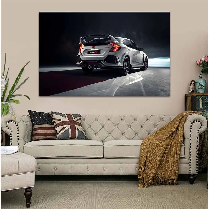 

Honda Red Car Sports Car Family Painting Decorative Painting Canvas Wall Art Posters And Prints Living Room Decoration