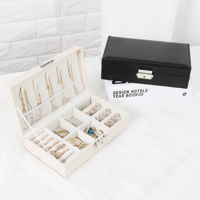 

Jewelry Box Double Open Jewelry Casket Makeup Storage Makeup Organizer Beauty Travel Box Jewelry Organizer Earring Display 2021