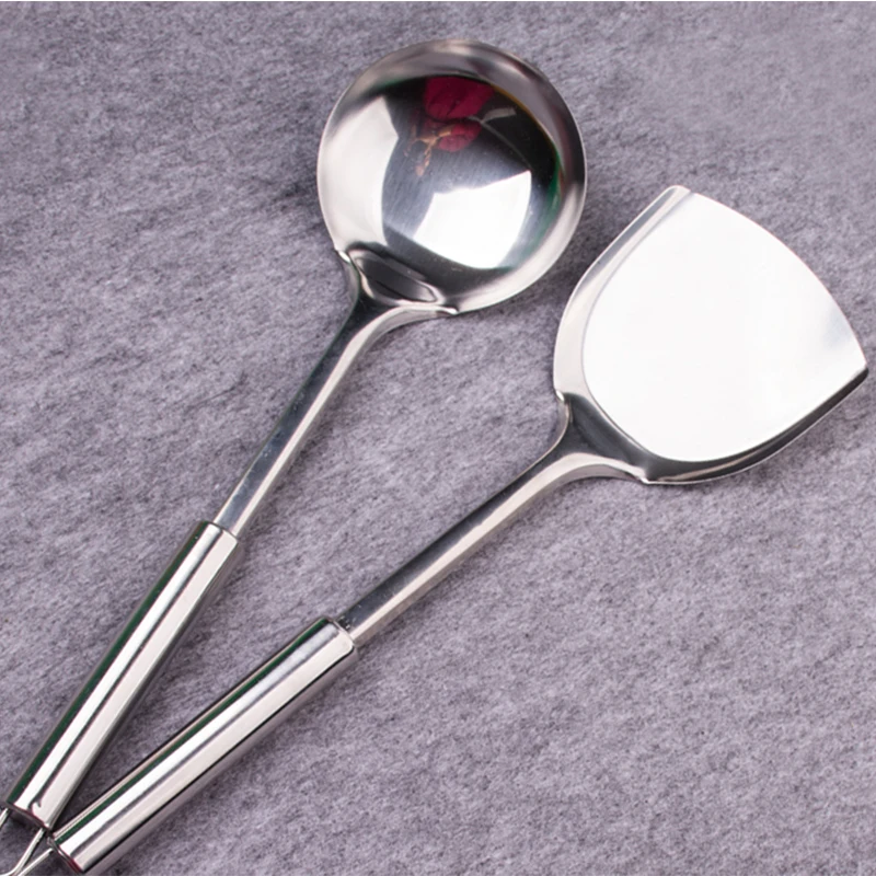 3pcs/set Stainless steel Cooking Tool Set Kitchenware set Cookware Kitchen Utensils Strainer colander Large Soup Spoon Spatula | Дом и сад