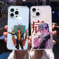 anime jojo killer queen phone case for iphone 13 12 11 8 7 plus mini x xs xr pro max transparent soft
