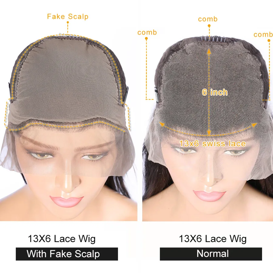 Бразильские парики из человеческих волос на сетке спереди для черных женщин 13x6