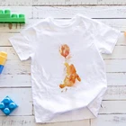 Женские футболки с круглым вырезом в стиле Харадзюку, футболка с принтом Винни-Пуха из Диснея, детские летние рубашки для девочек, футболка унисекс с графическим принтом и рукавом