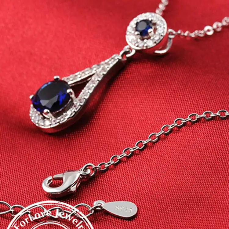 

Valentine's Day Multicolor 925 Sterling Silver Necklace For Women Wedding Bridal For Brides Jewelry J837