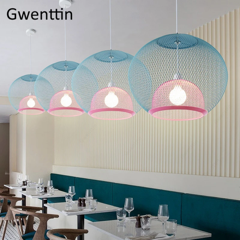 Kopen Ijzeren Bal Hanglamp Thuis Art Decor Voor Bar Eetkamer Keuken Nordic Loft Industriële Opknoping Lamp Moderne LED Licht Armaturen