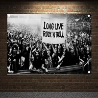 large music illustrated rock band posters wall stickers high grade canvas art four holes banners flags home decoration gift g