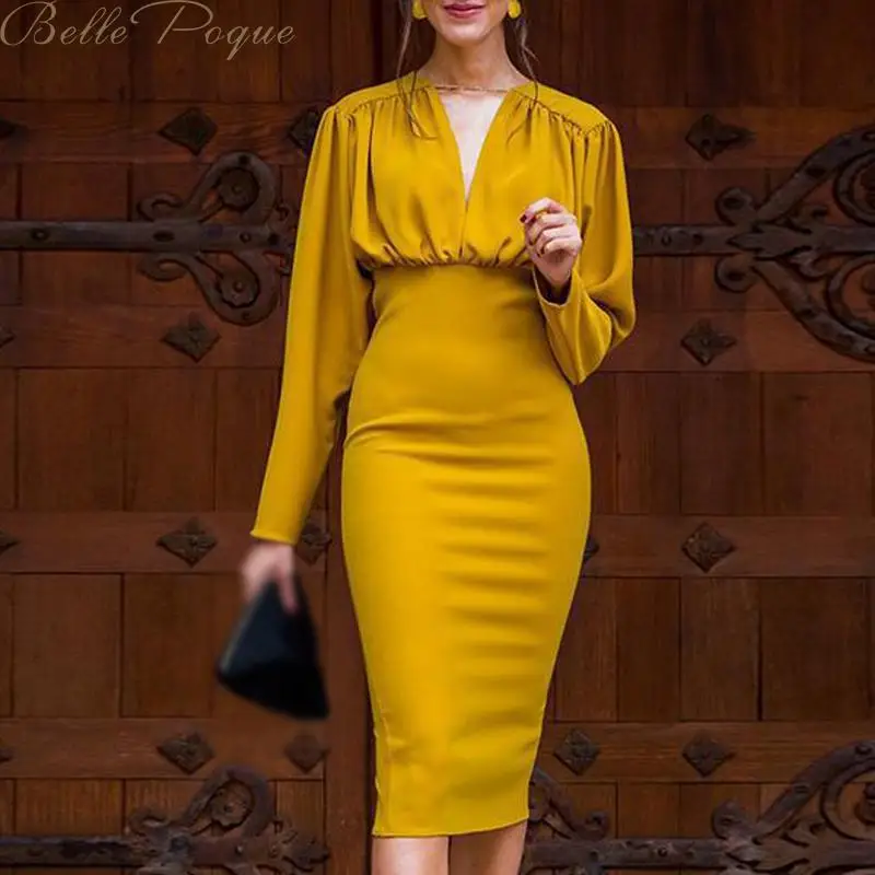 Belle poque деловые офисные вечерние женские платья v-образный вырез молния длинный