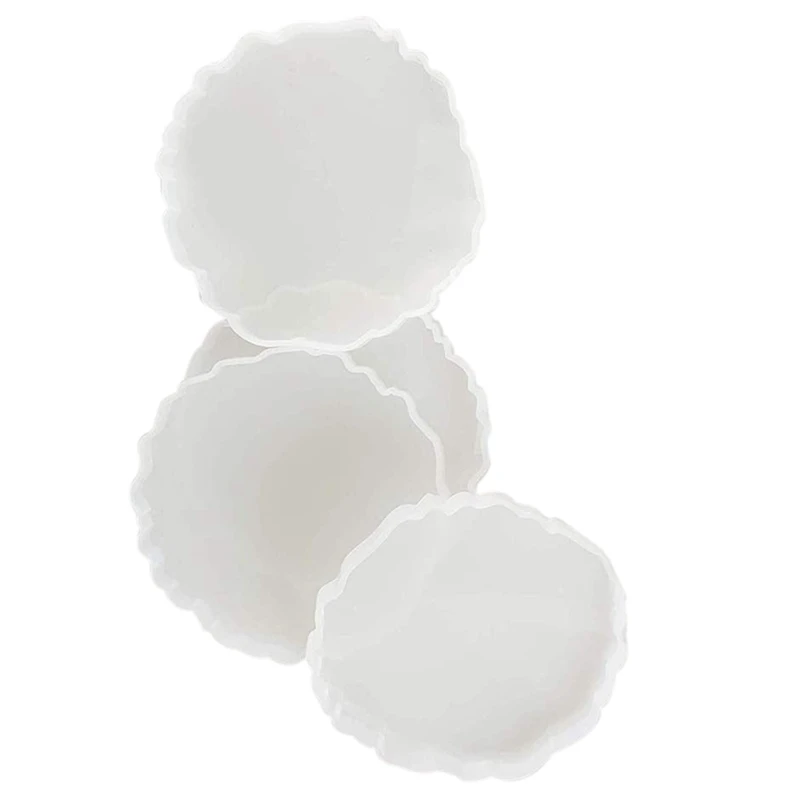

4PCS Resin Coaster Molds, Coaster Epoxy Molds,Silicone Resin Molds for Making Slices,Coasters, Home Decoration