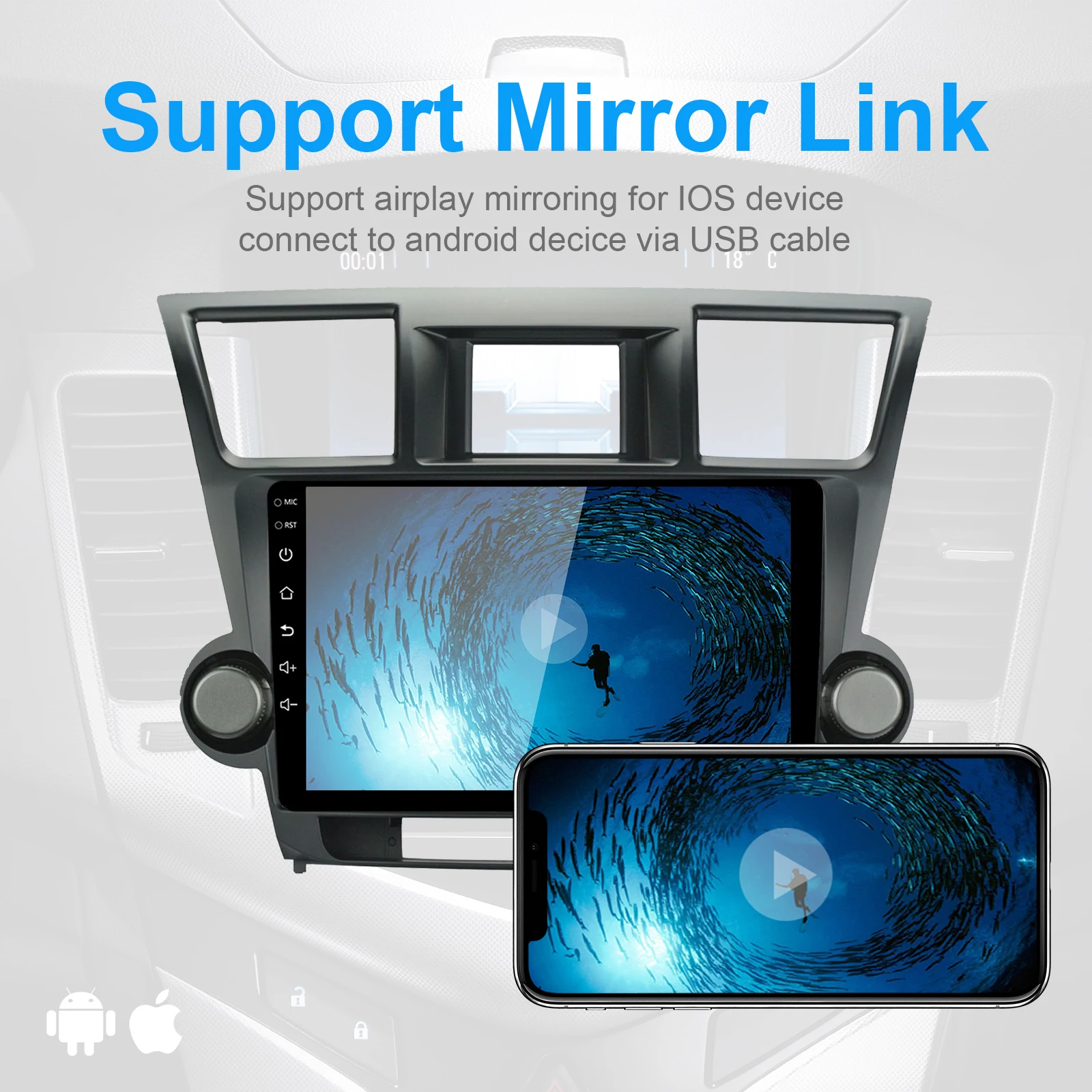 Автомобильный радиоприемник DSP 2 ГБ + 32 Android 10 0 мультимедийный RDS GPS Navi Mirror Link IPS