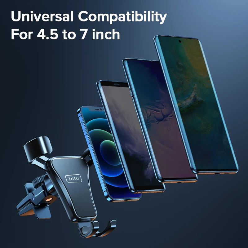 

INIU Gravity Phone Holder Car Air Vent Mount Mobile Stand Smartphone GPS Support For iPhone 12 11 Pro Max 8 7 6 Xiaomi Samsung