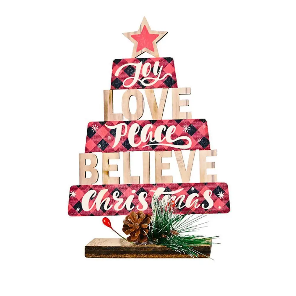 

Wooden Hollow Printing Decorative Tree Christmas Wooden Cake Modeling Tree Ornaments Christmas Decoration Xmas 2022