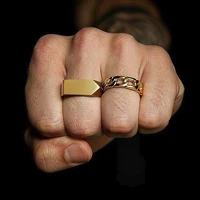 flat top ring for men stainless steel male jewellery west band style jewelry