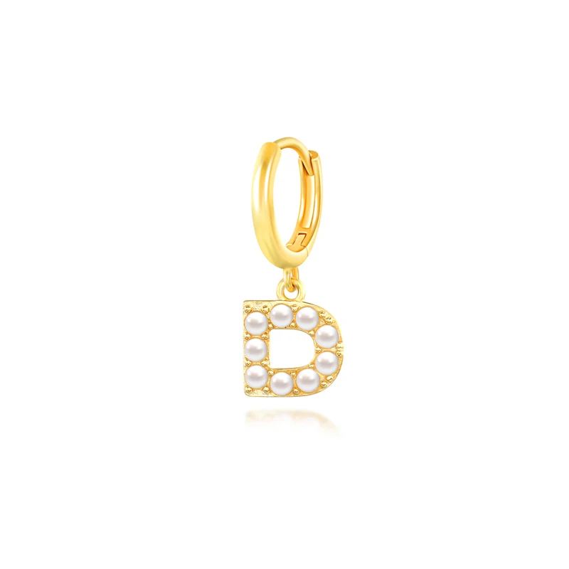 

AIDE Fashion Cute Initial A-Z Letter Hoop Earrings Gold Small 925 Sterling Silver Earrings For Women Alphabet kolczyki