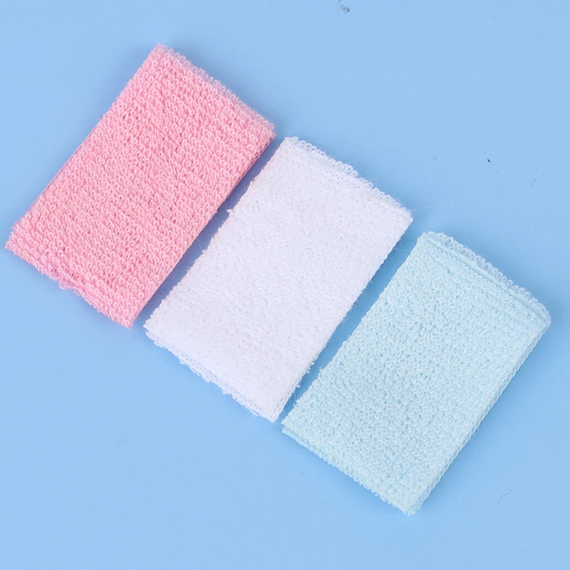 

3Pcs 1:12 Dollhouse Miniature Accessories Mini Bathroom Hand Towel Model Toys