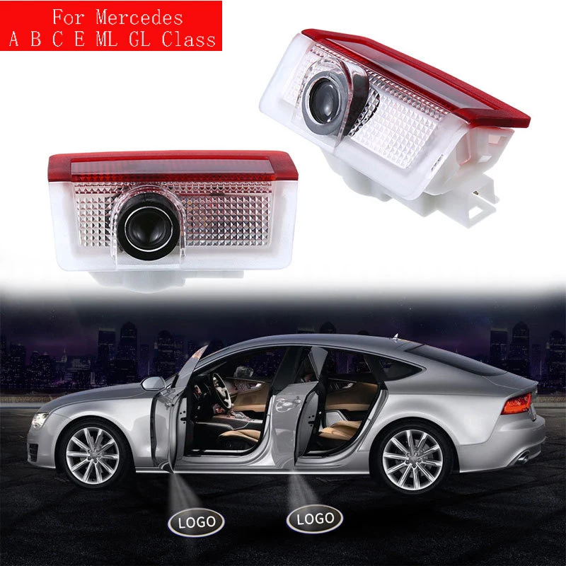 

Логотип двери автомобиля, светодиодный светильник, лазерный проектор, Модная отделка, аксессуары для Mercedes Benz A B C E ML GL Class Benz, аксессуары