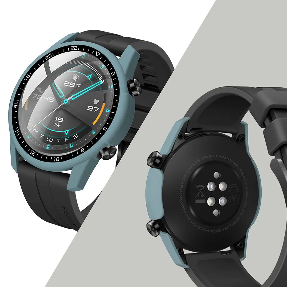 

Full Cover for Huawei Smart Watch GT 2 2E GT2 GT2E 46mm 46 mm Protective Case with Glass Film Screen Protector Capa Accessories