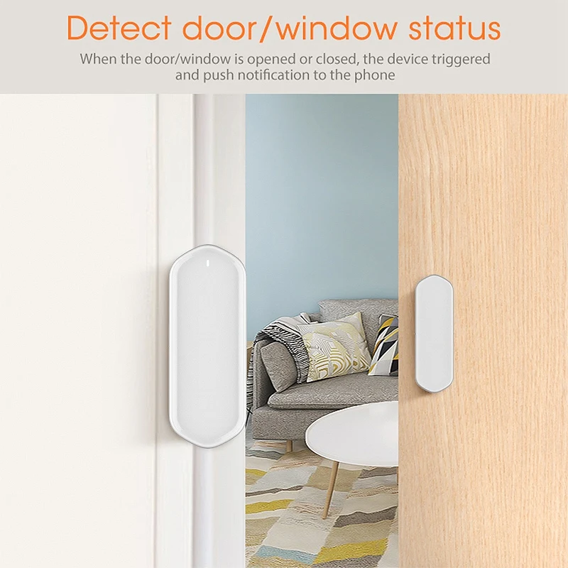 

Smart WIFI Door netic Alarm Sensor Tuya Door Open/Closed Detectors Remote Control Works with Alexa Google Home 5 Set