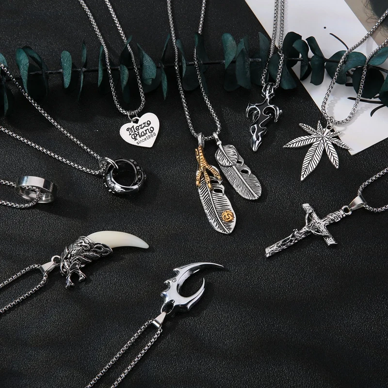 Нержавеющая сталь Мужской кулон ожерелье в стиле панк Модные храбрых мужчин волк