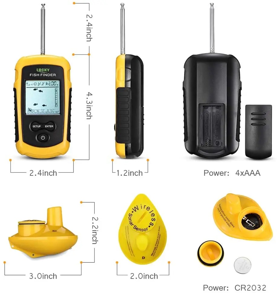 Счастливая Беспроводной Рыболокаторы каяк Портативный льда FFW1108 1Echo сонар эхолот