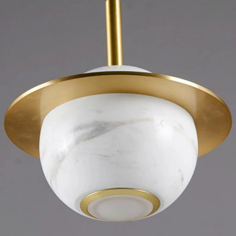 Nordic планетарный светильник класса люкс Медь Мрамор подвесной с Спальня