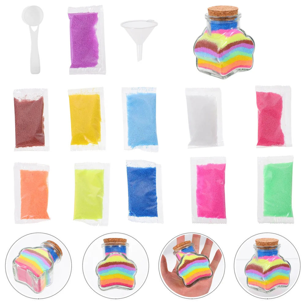 

1 Set Sand Art Bottle Colorful Sand Bottle Modelling Tools Wishing Bottle