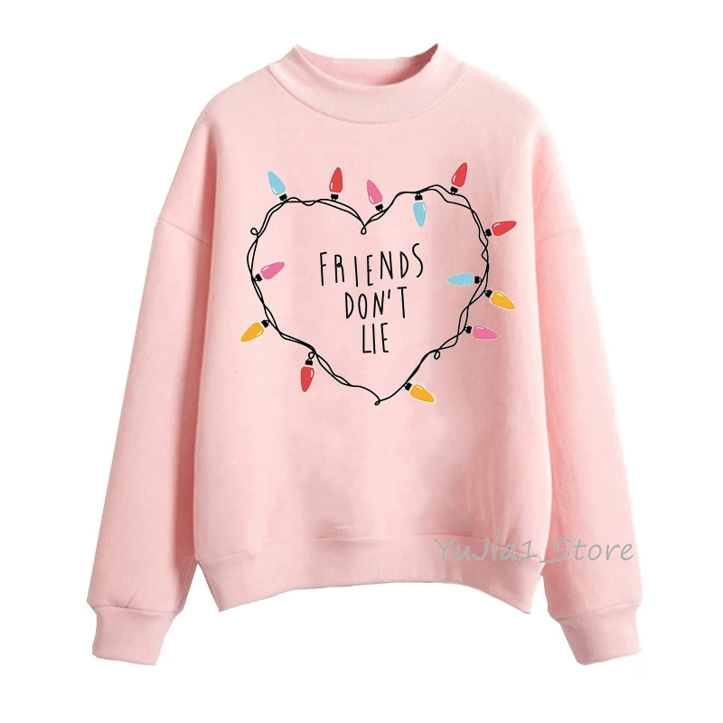 Sudadera mujer очень странные дела 3 кофты осенне-зимняя одежда для женщин, бархатистые худи для девочек-розовый цвет, раздел-толстовки и harajuku kawaii пуловер - Цвет: Y80806P