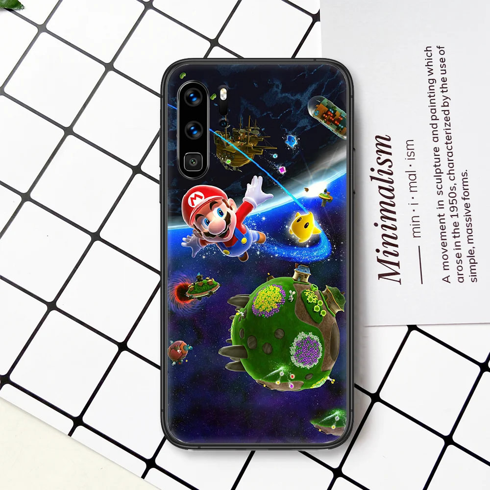 

Japanese Super Mario Game Phone Case Cover For Huawei P Mate Smart 10 20 30 40 Lite Z 2019 Pro Black black Bumper Luxury Back