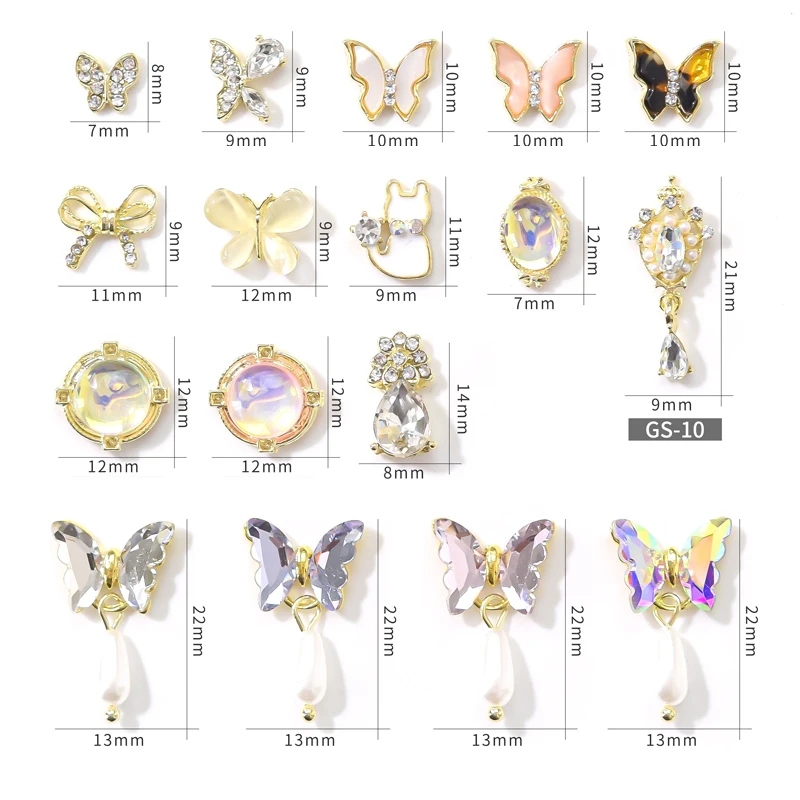 

10pcs Nail Charm Alloy Diamonds 3D Nail Art Decorations Shiny Crystal Jewelry Designs Manicure DIY Accessory Nail Jewelry YTC-23