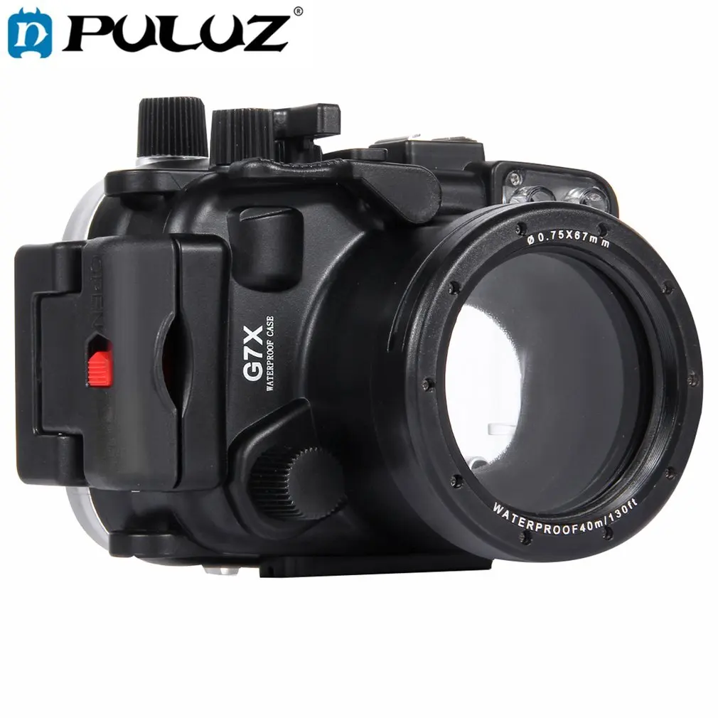 

PULUZ 40 м глубина подводного погружения водонепроницаемый чехол для камеры Canon G7 X черный легкий защитный чехол