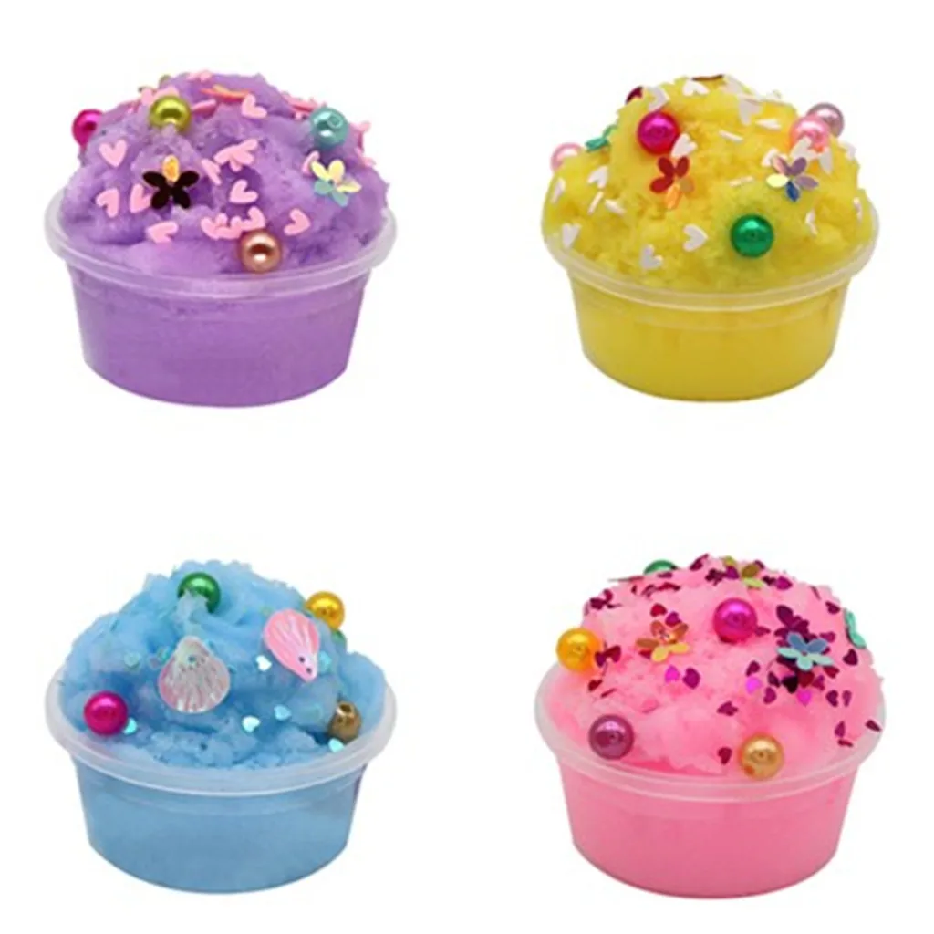 Красивый цветной слайм ароматизированный стресс детская глина Снежинка