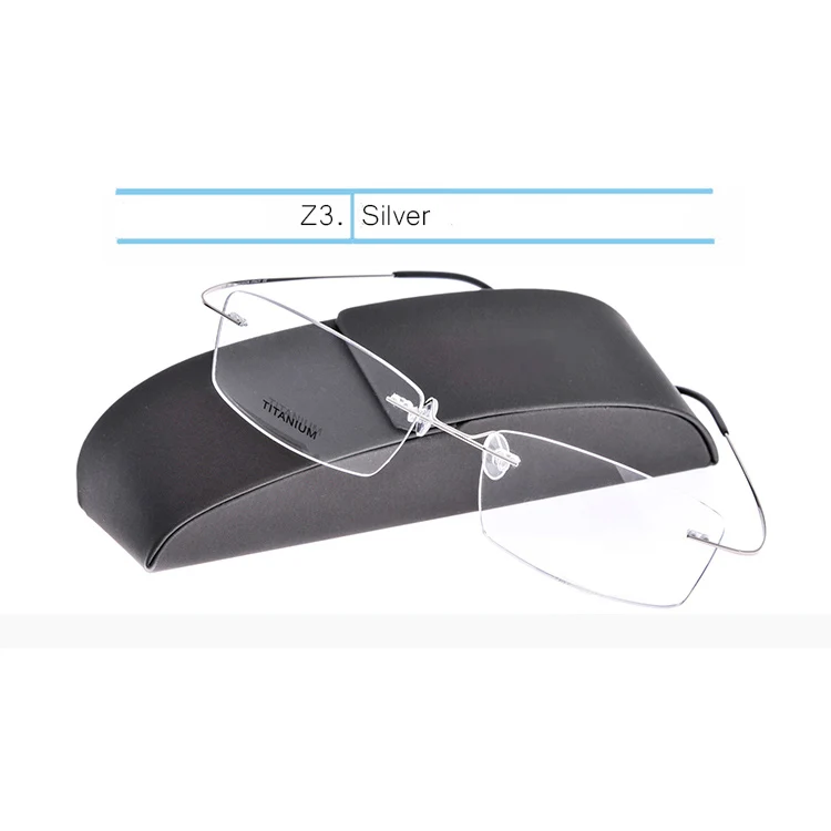 Silver-with Box IVSTA Silh shile логотип с коробкой титановые очки для мужчин оправа для близорукости без оправы оптическая оправа для женщин рецепт Розовый Серебристый - Цвет оправы: Silver-with Box