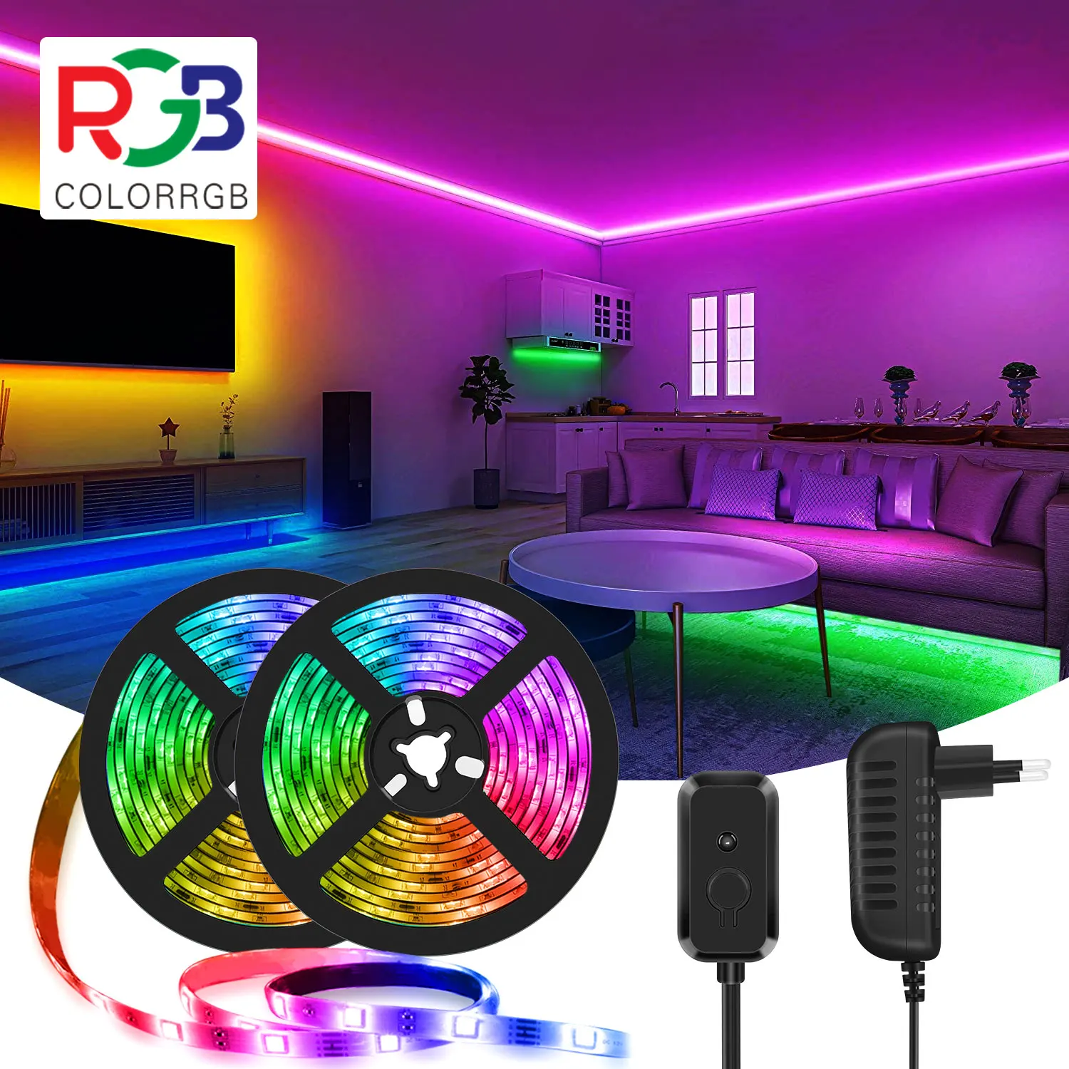 Светодиодная лента музыкальная синхронизация меняющая цвет SMD5050 RGB