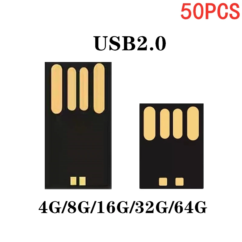 50PCS waterproof UDP memory flash 4GB 8GB 16GB 32G 64GB 128GB USB2.0 short long board Udisk semi-finished chip pendrive Factory